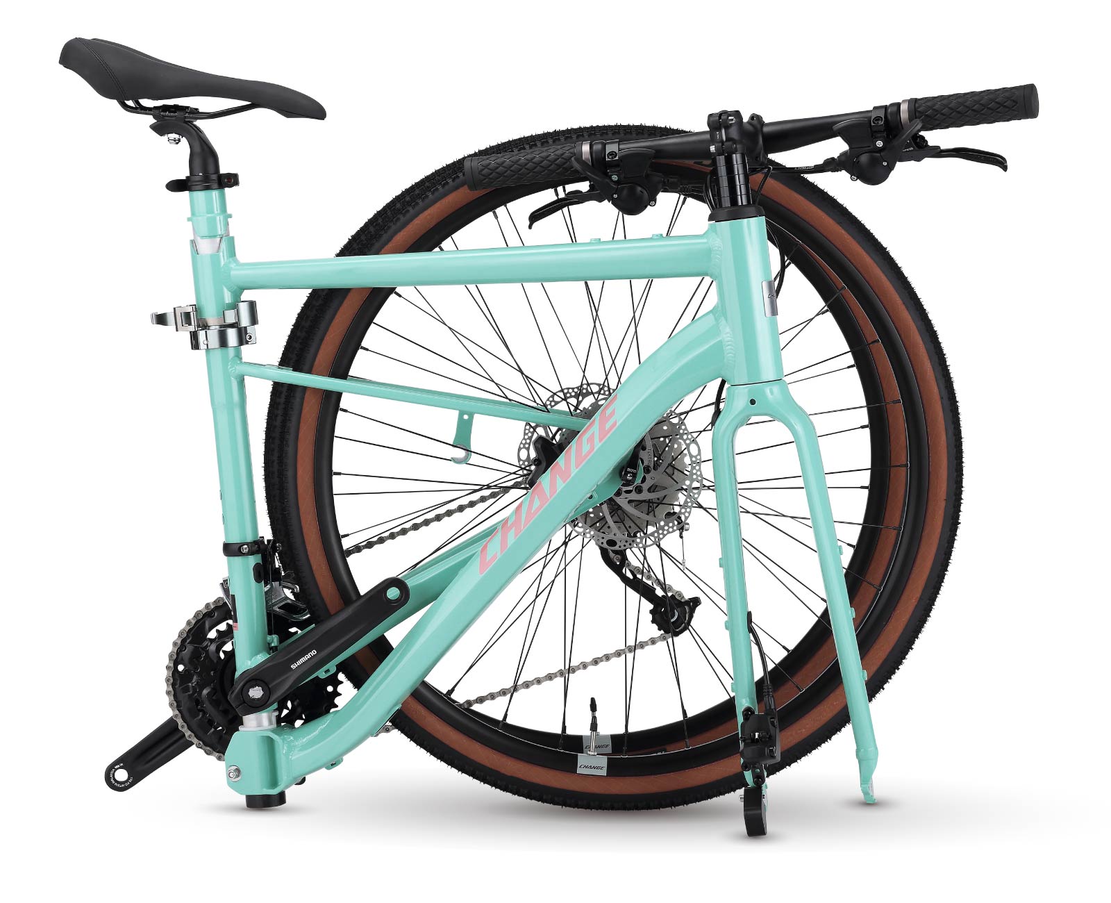 La bicicleta de carretera gravel plegable de CHANGE combina la comodidad del plegado con el rendimiento de una bicicleta de carretera, perfecta tanto para entornos urbanos como al aire libre.