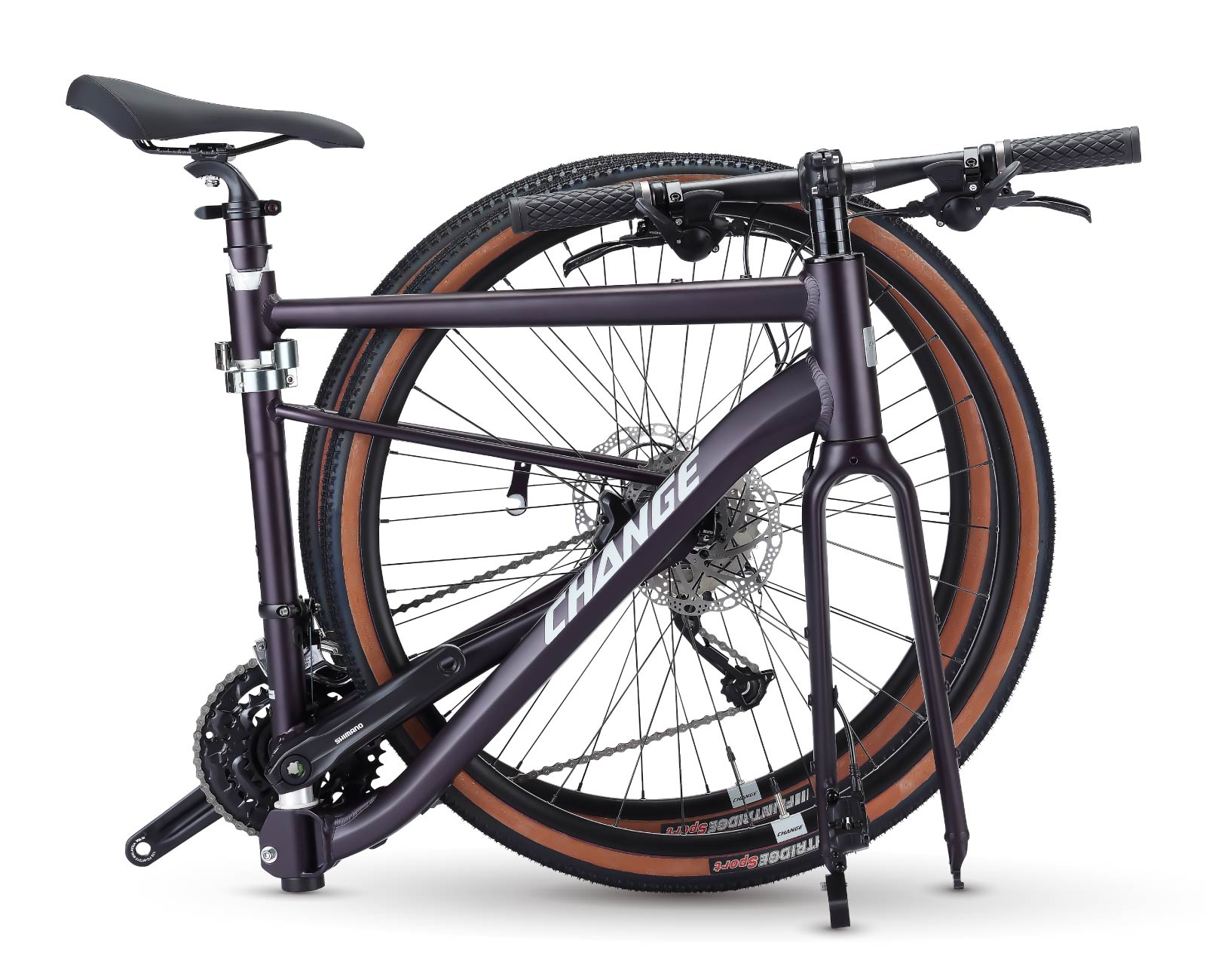 La bicicleta de carretera plegable CHANGE combina la conveniencia del plegado con el rendimiento de una bicicleta de carretera, ideal para montar en entornos urbanos y al aire libre.